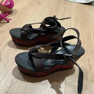Bottega Veneta heels platform strap wedges
